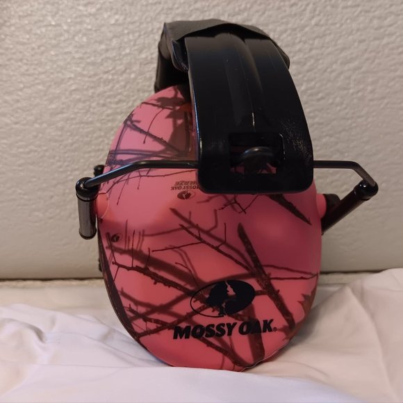 Mossy Oak Pink Camo Ear Protection Noise Reduce Canceling Folding Ear Muff Hunt - Picture 3 of 4